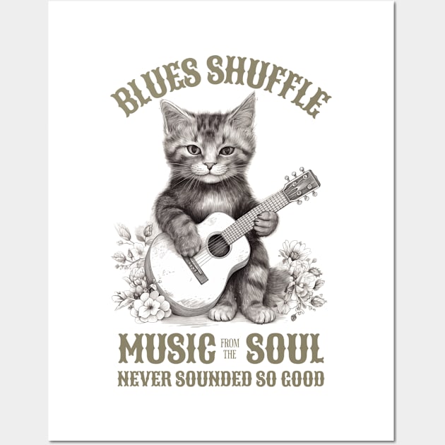 cat blues Wall Art by Tees of Joy